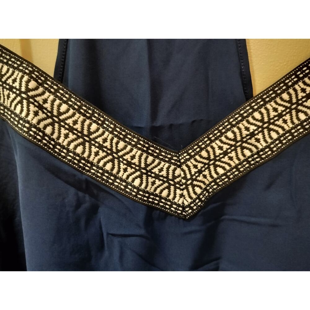 Dreamkue Plus 4X Navy Blue Cami Tank Embroidered Trim Spaghetti Strap - Picture 2 of 6